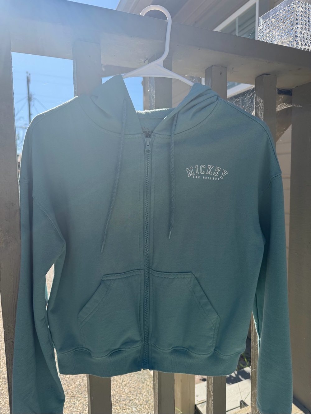 Disney Mickey And Friends Sage Green Zip-Up Hoodie